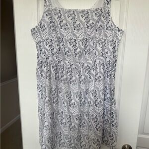Navy and White Patterned Dress